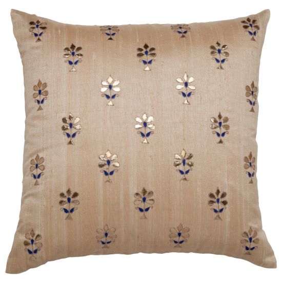 Silk Pillow Covers Gota Applique Indian Design Marigold Living
